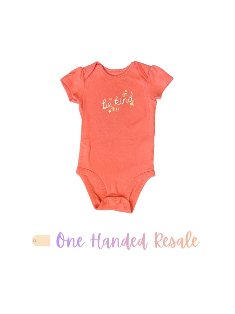 🪸 Carter’s Kids Coral 'Be Kind' Girls Onesie Bodysuit NWOT 6M